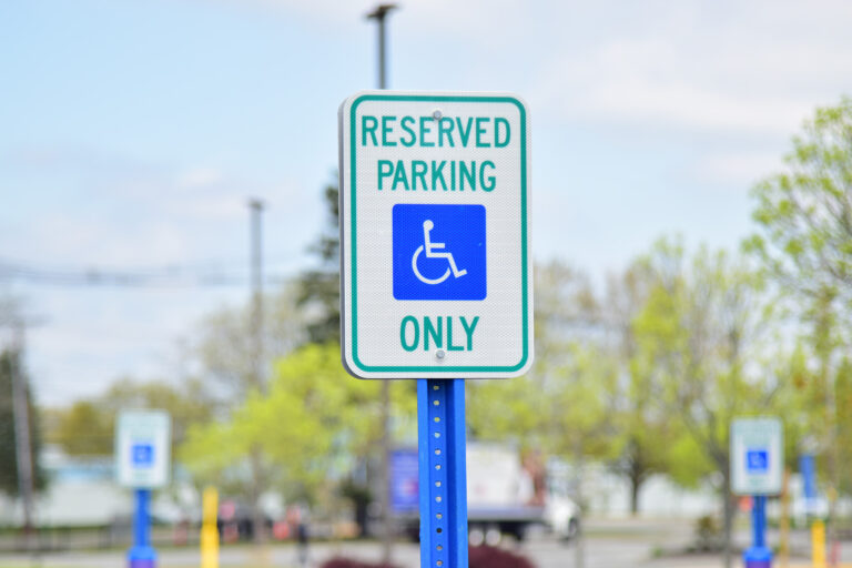 Sign of a handicap parking spot