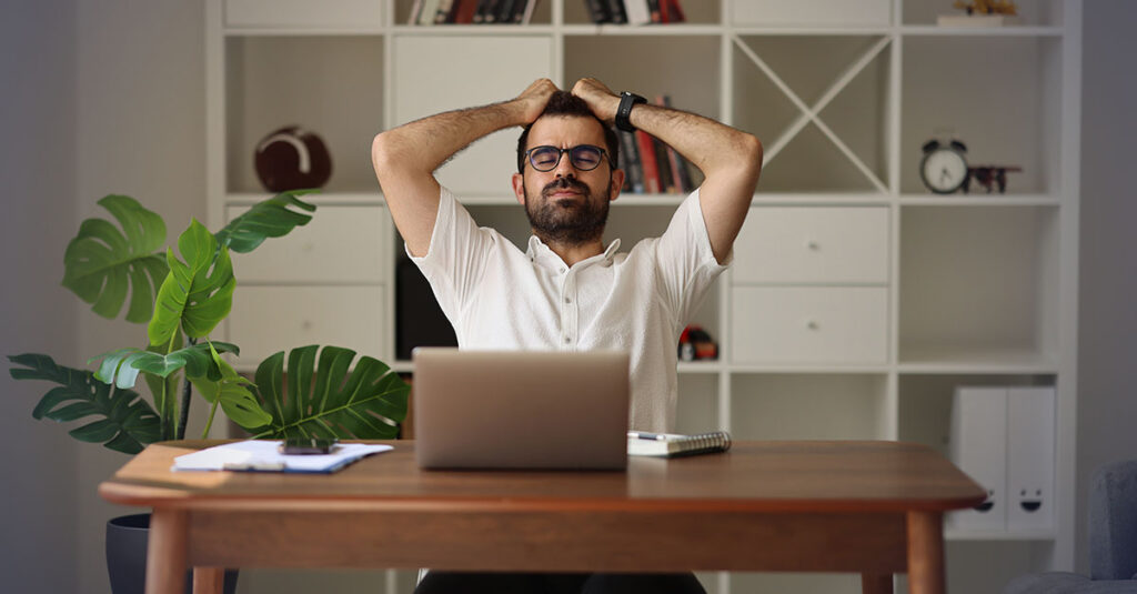 Veteran in front of a computer trying to understand nexus letters VA.