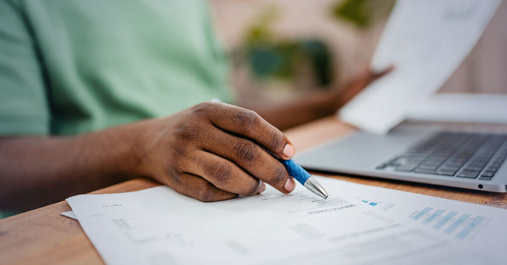 Veteran completing paperwork to increase va hearing loss ratings.