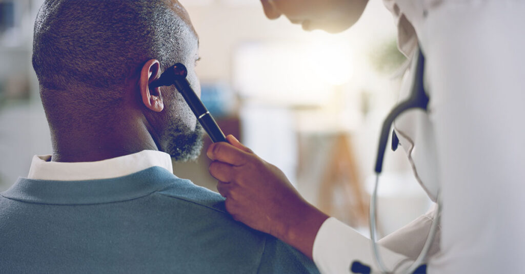 C&P examination for tinnitus disability claim.