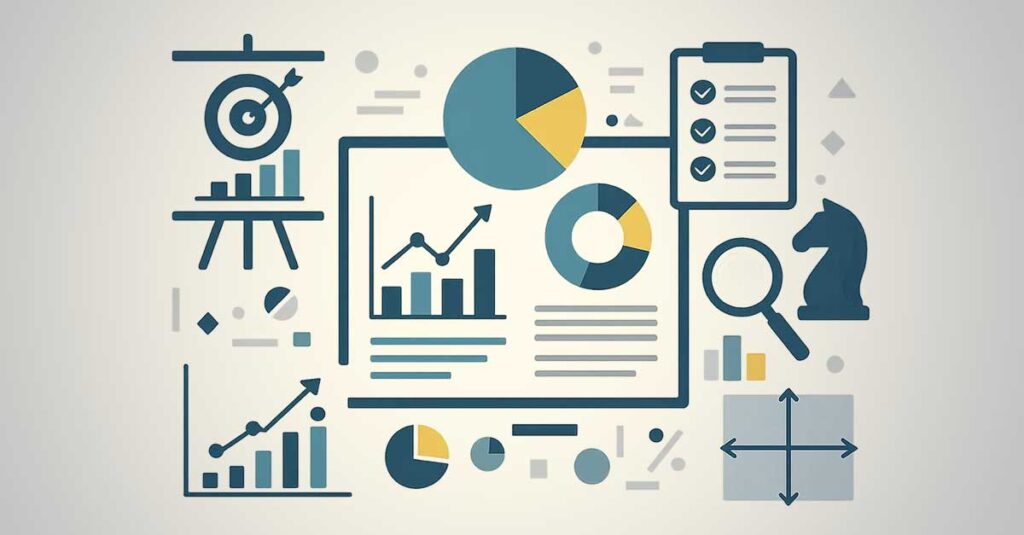 Illustration of line charts and graphs.