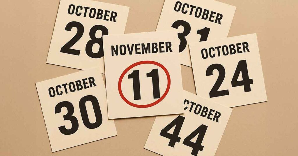 November 11 calendar page.