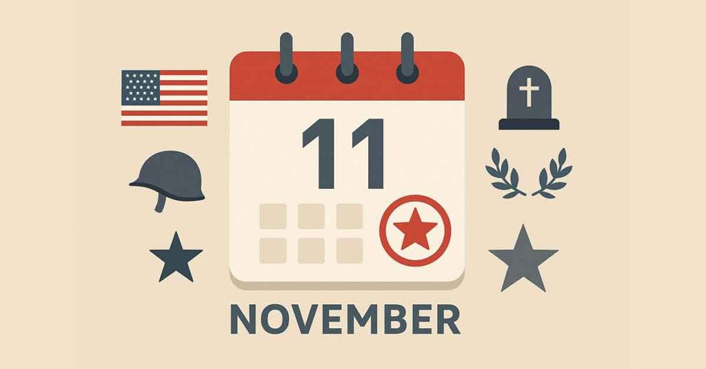 November 11 veterans day illustration.