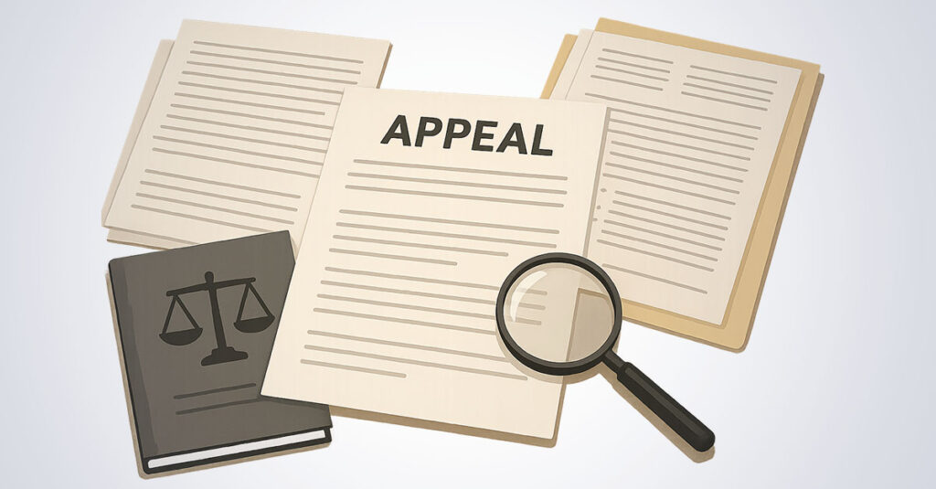 VA disability appeal paperwork.