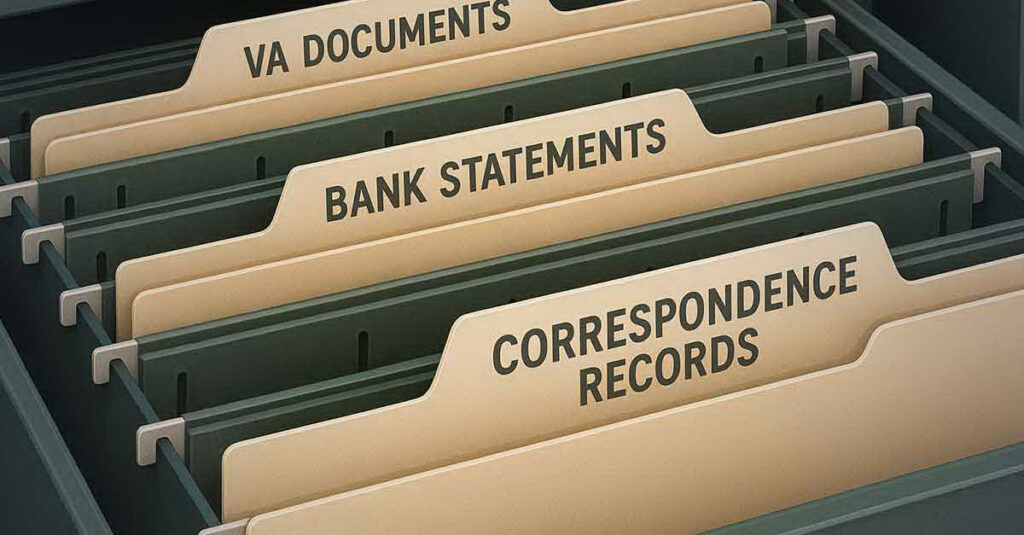 VA files in file folder.