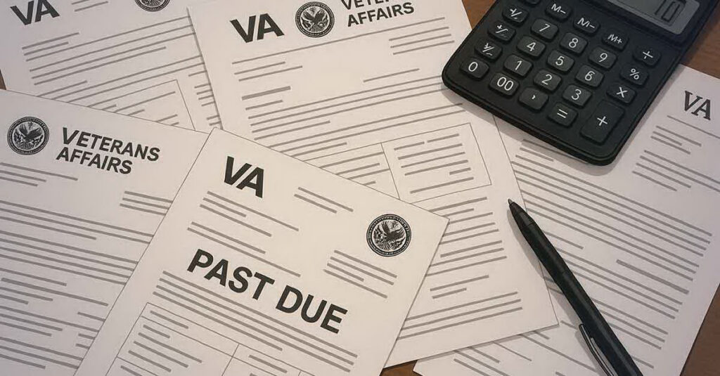VA paperwork on a table.