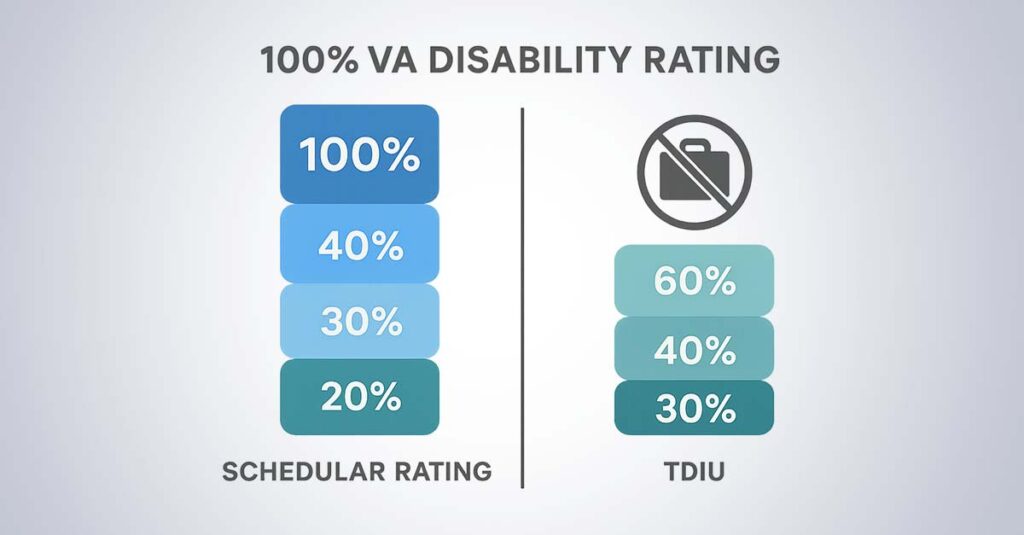 100% VA disability rating chart.
