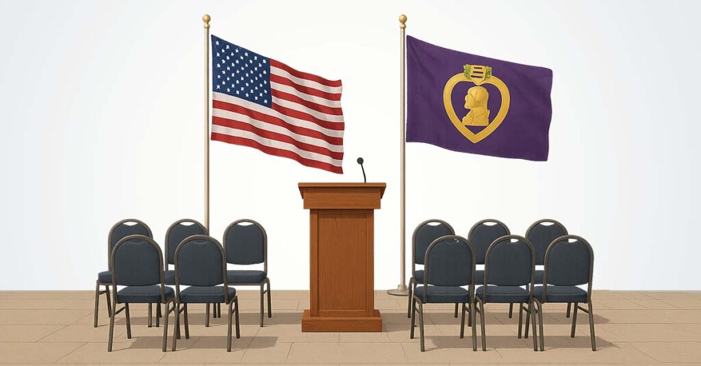 Purple heart day flag.