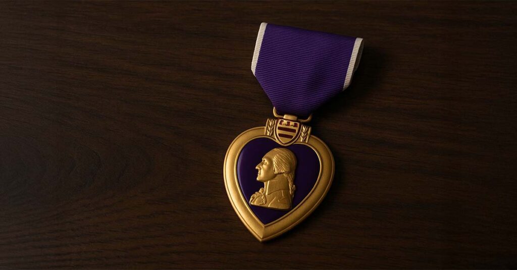 Purple heart day medal.