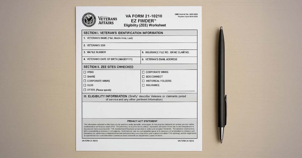 VA form 21-10210.