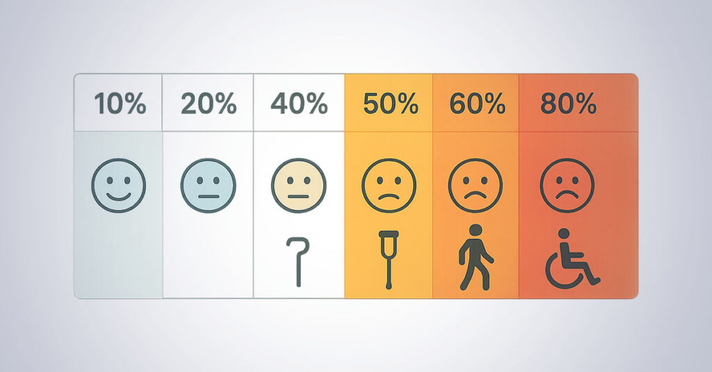 VA rating for sciatica percentage.
