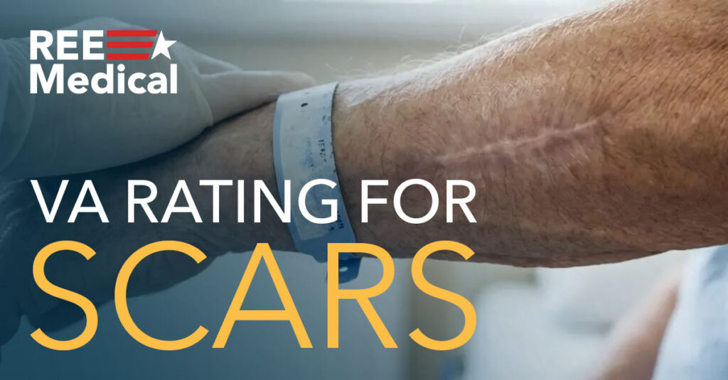 VA rating for scars.