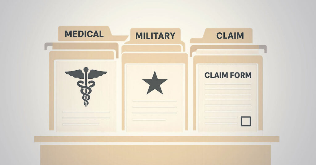 Medical claim paperwork.