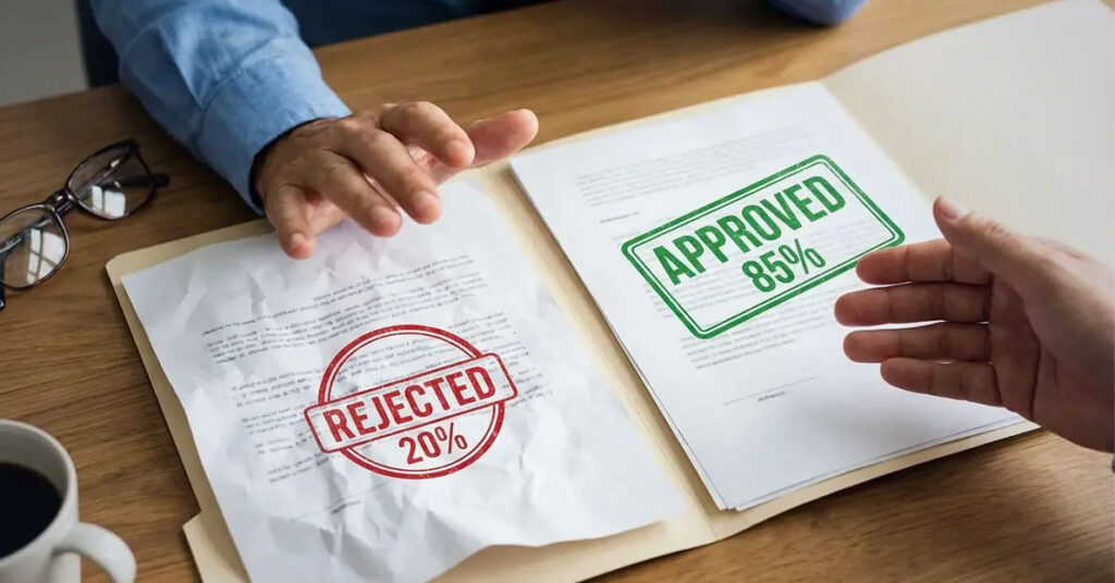 Rejected or approved VA.