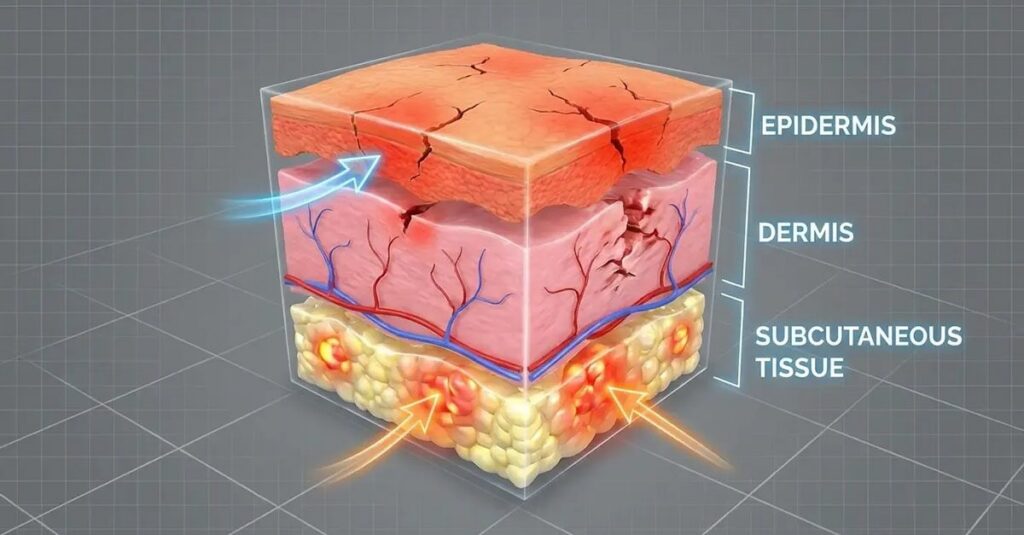VA rating for scars tissue damage.