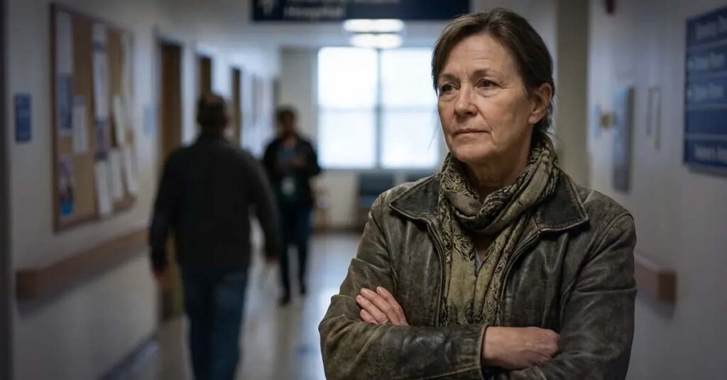 Veteran in hospital receiving mental health support.