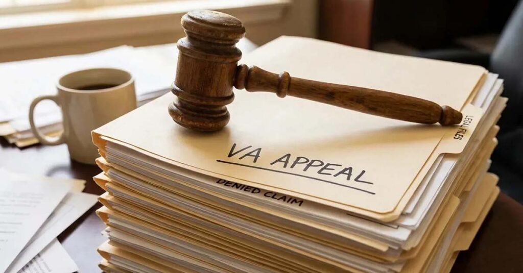 Appeal options for denied VA claim.