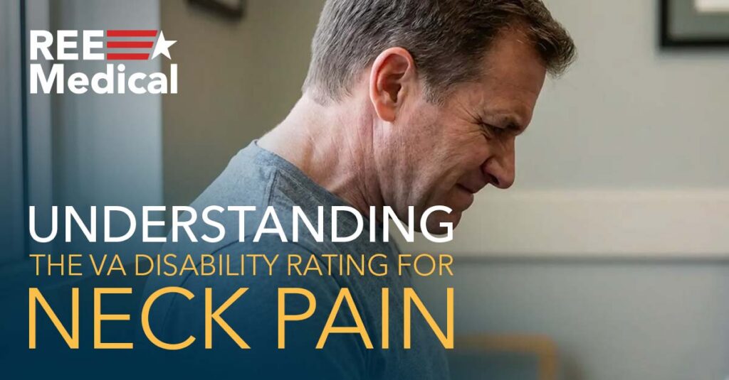 Veteran experiencing neck pain.