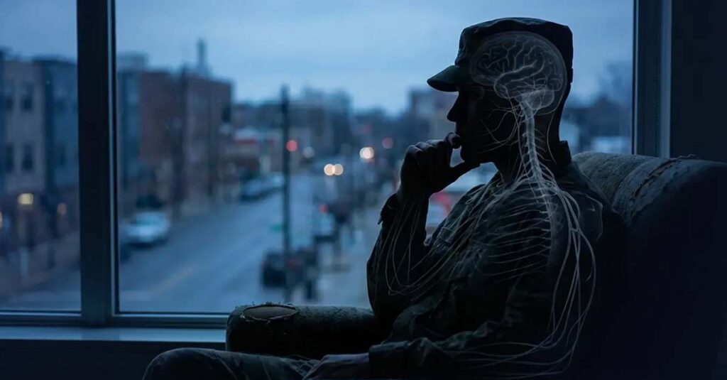 Veteran dealing with stress and physical pain related to PTSD and gout.