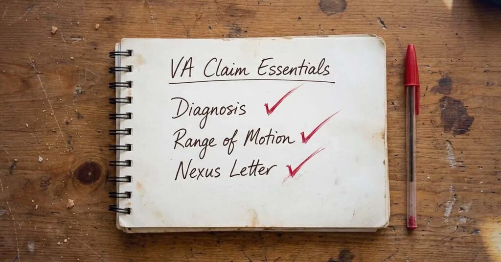 Veteran holding neck in pain highlighting VA rating for neck pain issues.