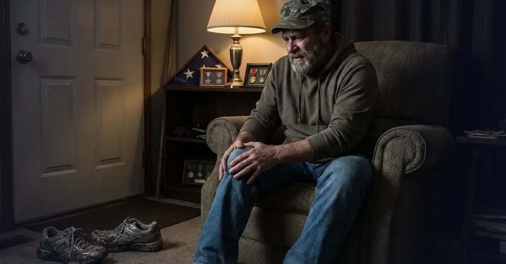 Veteran nursing sore knee; limiting an active lifestyle.