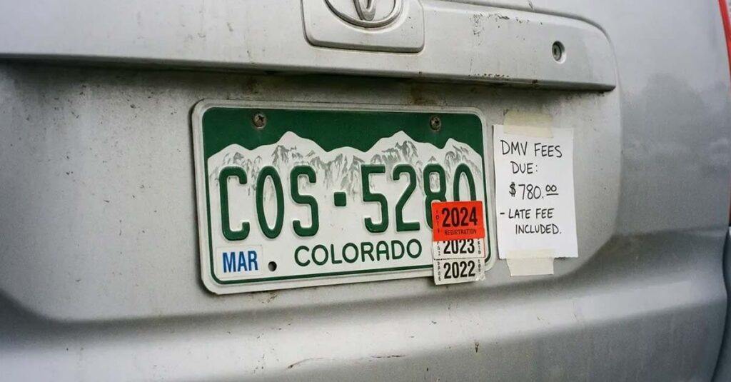 Colorado license plate.