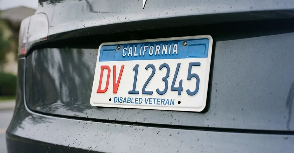 License plate - DMV Fee Waiver.