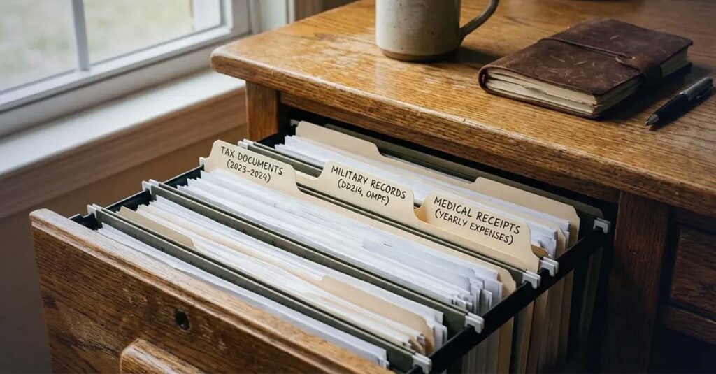 VA Form 10-10D deductible expenses documentation.