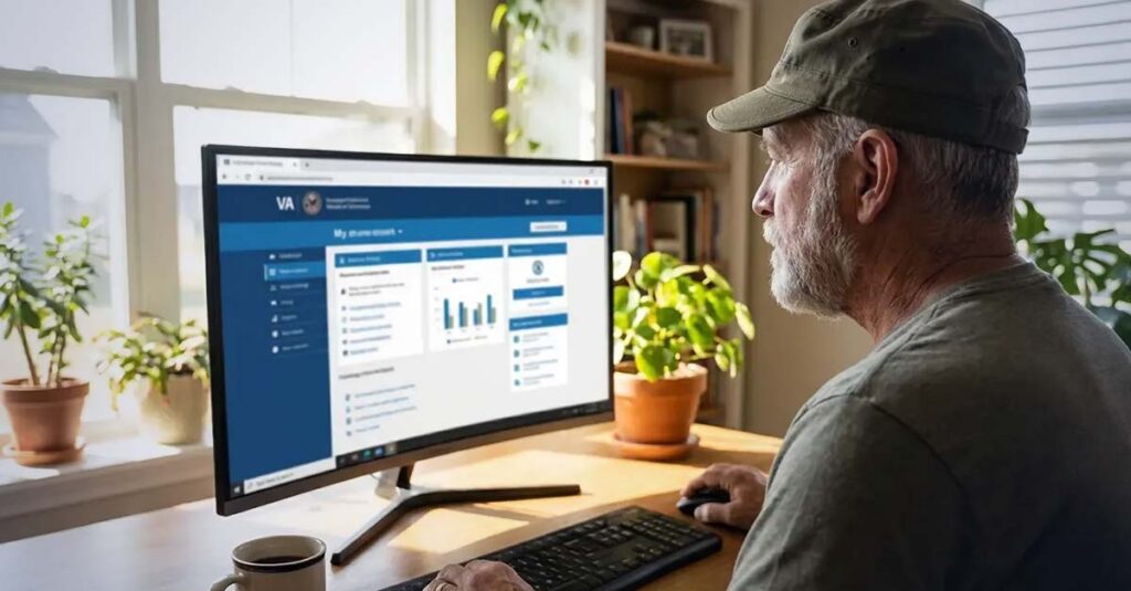 VA.gov claim status tracking interface.