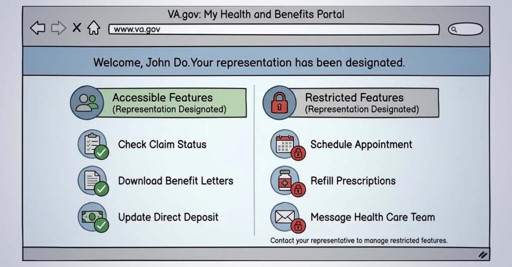 VA.gov portal access with representation.