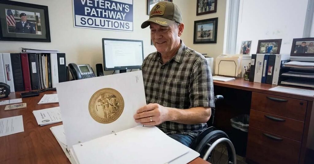 Business certification documents and veteran entrepreneur.