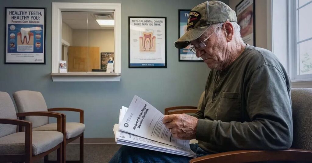 Dental examination and healthcare coverage documents.