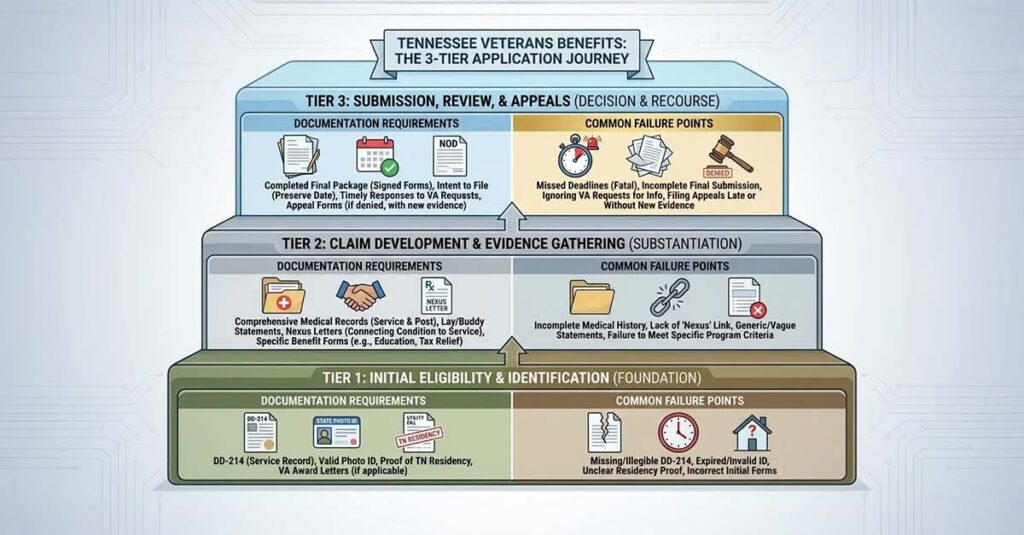 Tennessee veterans benefits documentation requirements tier system.