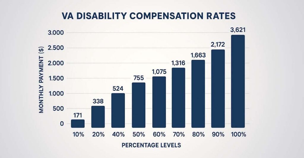 VA rating percentage thresholds.
