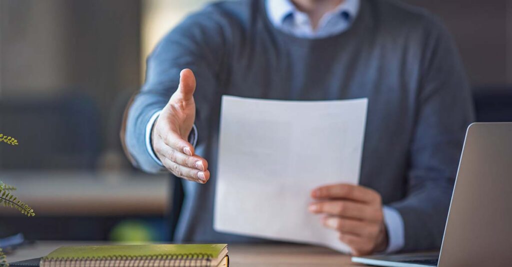 Veteran accepting job offer